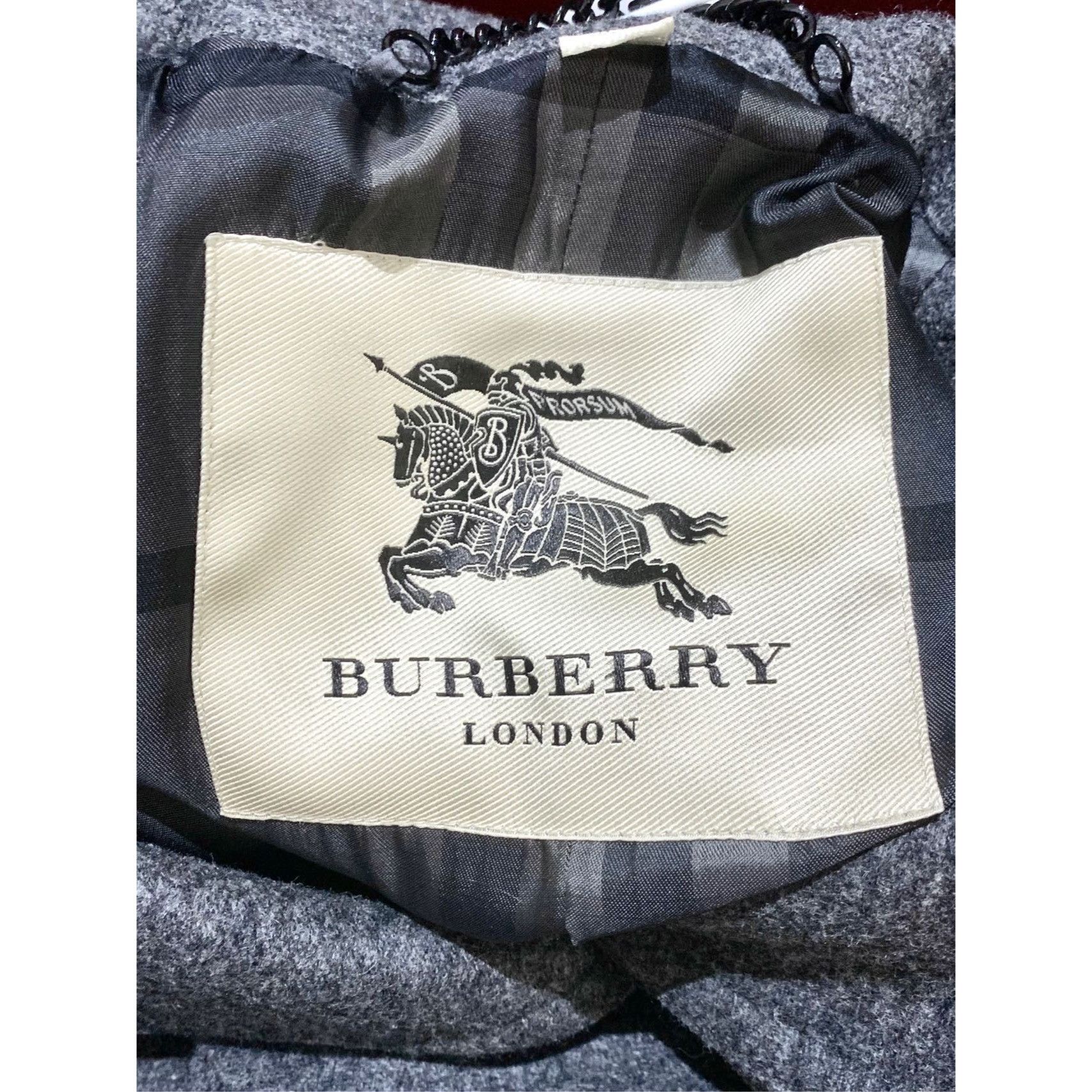 Burberry Burberry Womens Dark Grey Wool Double-Breasted Overcoat Size Size S / US 4 / IT 40 - 3 Thumbnail