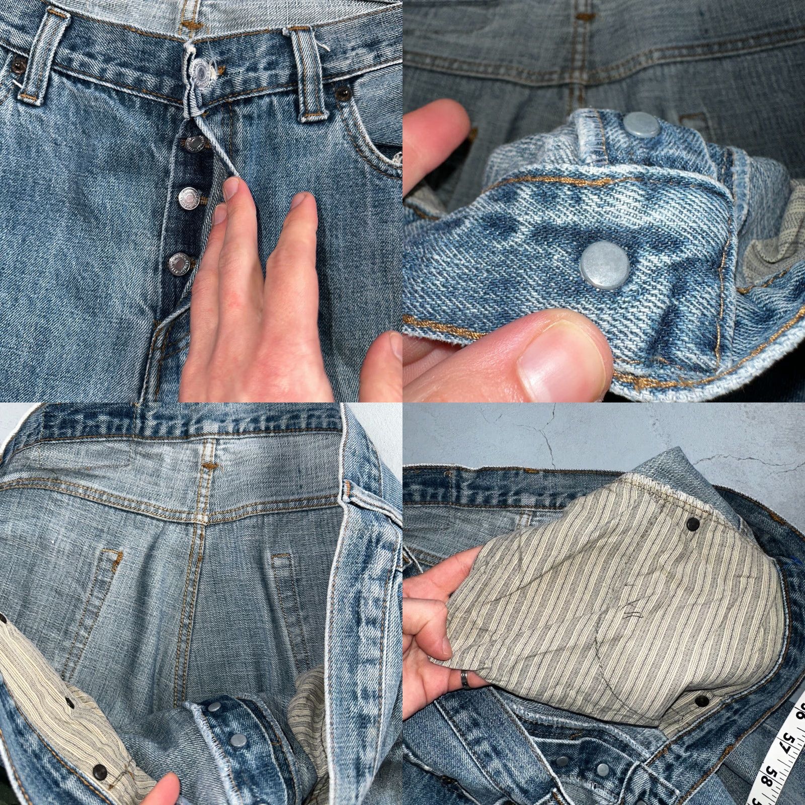 Levi's Levi's 501 Jeans Vintage 90s Straight Men Blue Denim 38x29 Regular Mid Rise Button Closure MENS Size US 38 / EU 54 - 8 Thumbnail