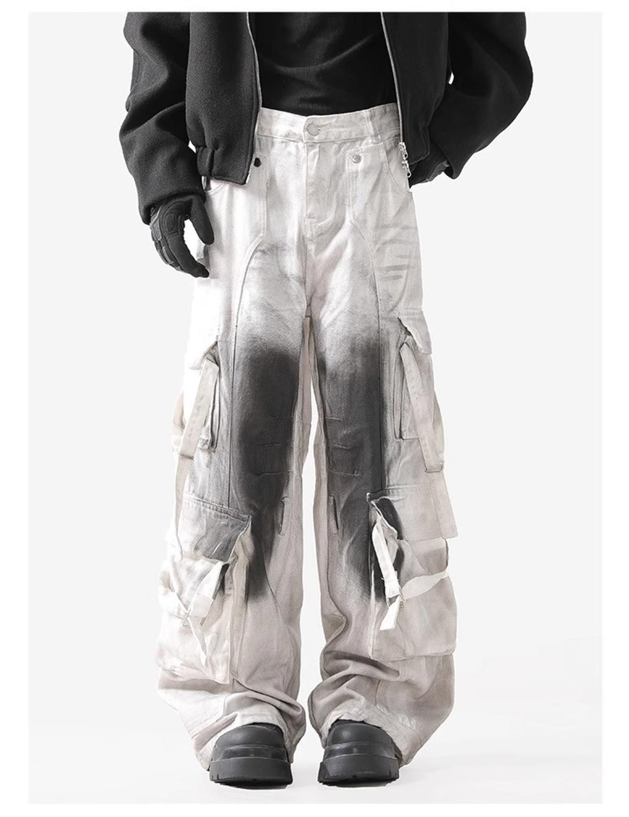 Japanese Brand Cargo Pants with Ombre Design Size US 28 / EU 44 - 2 Thumbnail