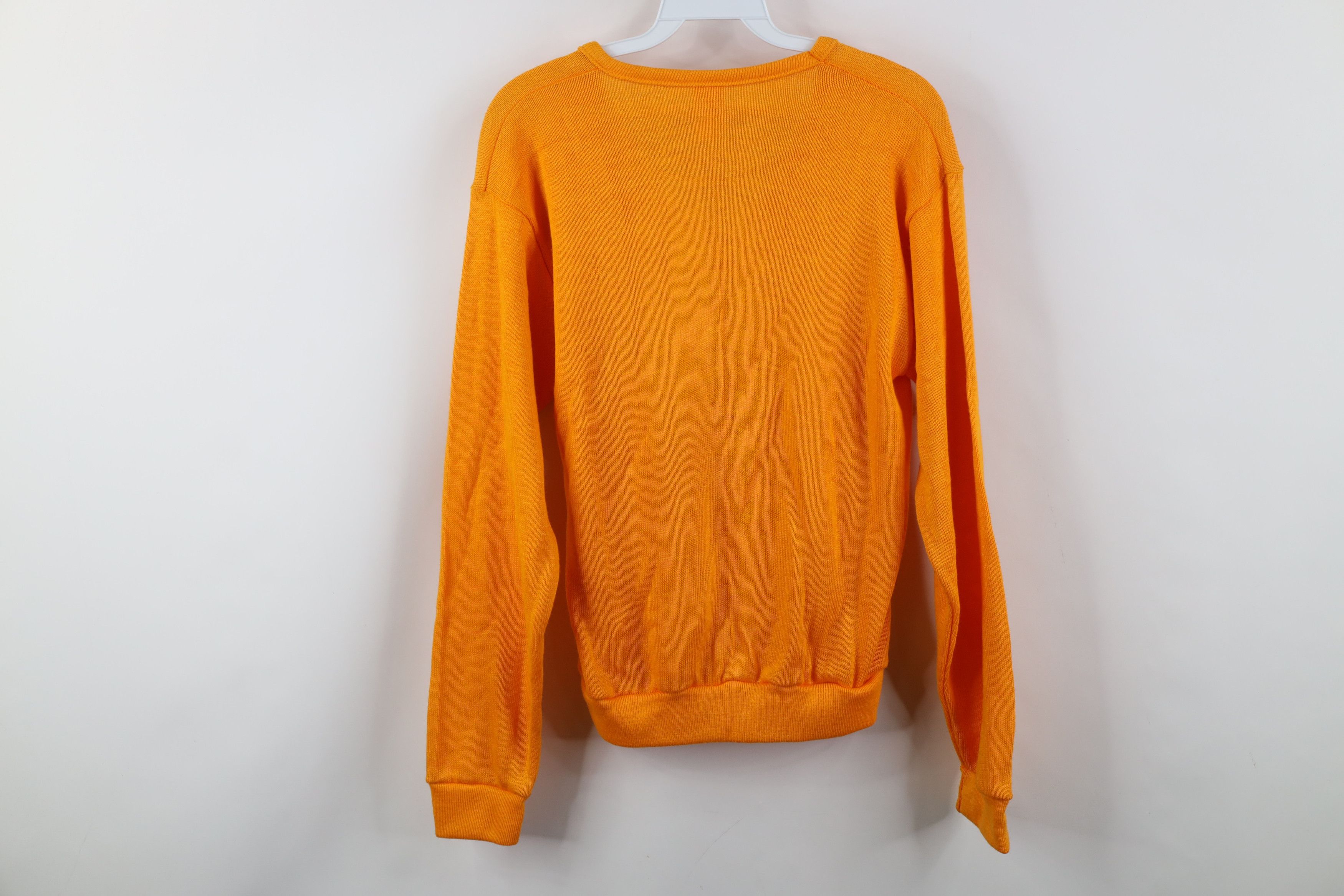 Vintage Deadstock Vintage 70s Streetwear V-Neck Sweater Orange USA Size S / US 4 / IT 40 - 10 Thumbnail