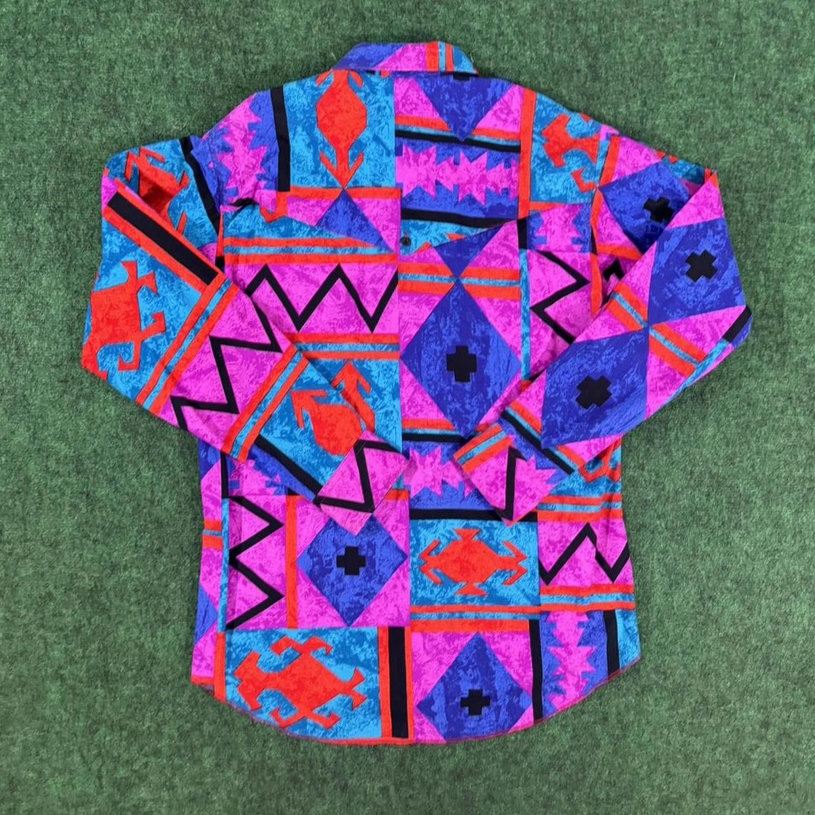 Wrangler Vintage 80’s Wrangler Retro Western Brushpopper Aztec Large Size US XL / EU 56 / 4 - 3 Thumbnail