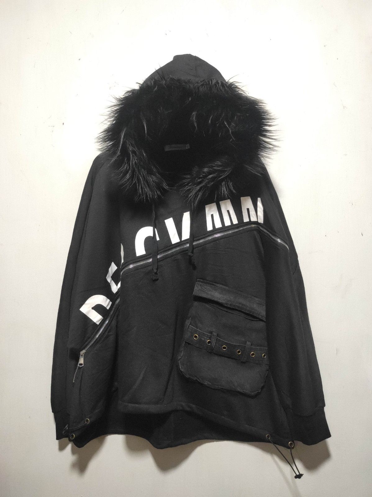 Japanese Brand Yidaepai Oversized Asymmetrical zip fur hoodie LGB style Size US XL / EU 56 / 4 - 2 Thumbnail