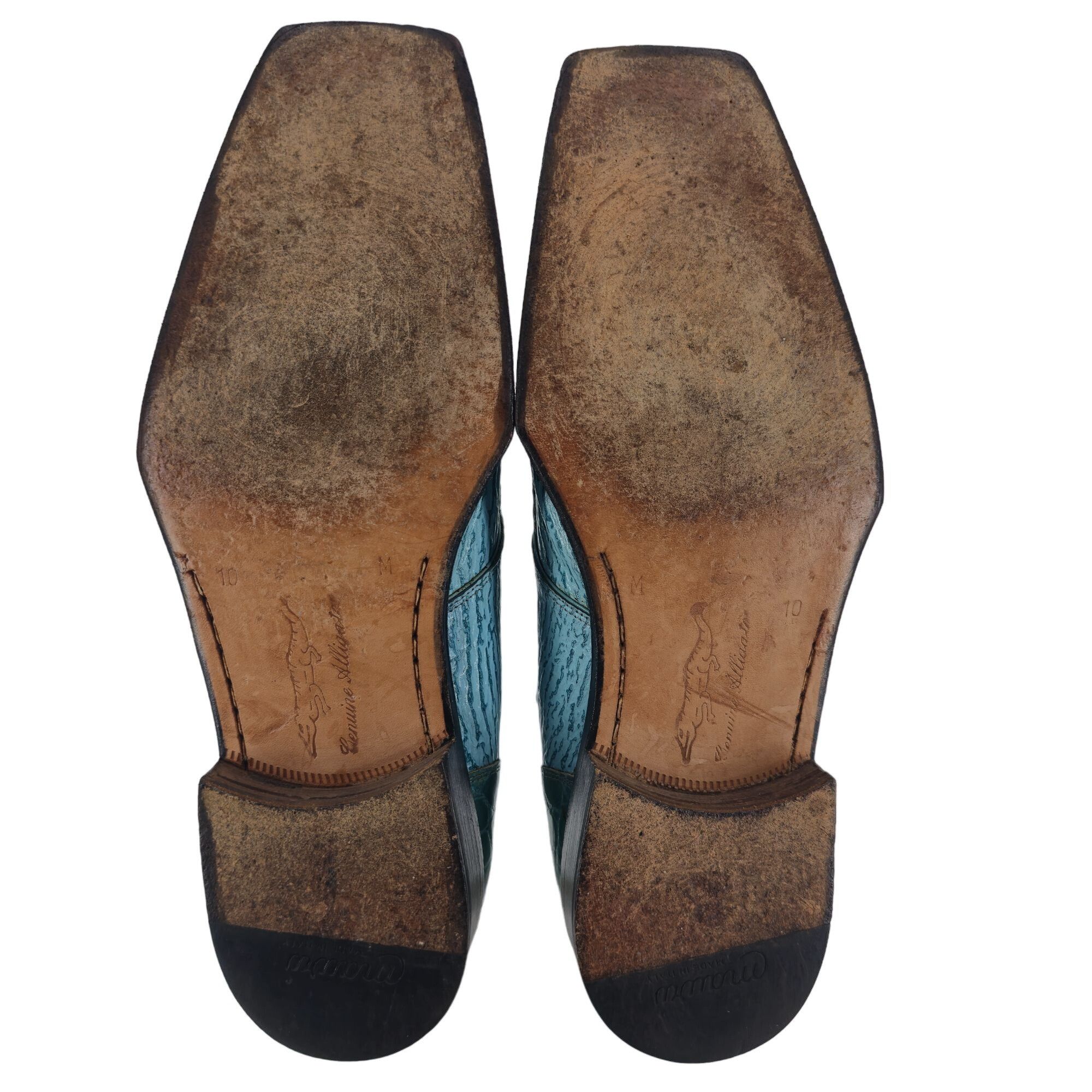 Mauri Vintage Mauri Alligator Sharkskin Italy Mens 10M Light Blue Size US 10 / EU 43 - 3 Thumbnail