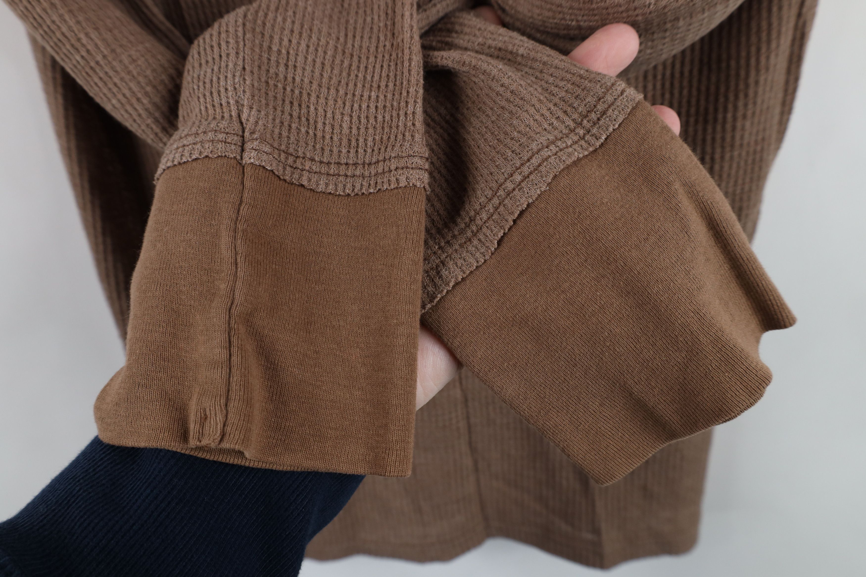 Vintage Vintage 90s Babydoll Thermal Waffle Knit T-Shirt Brown USA Size M / US 6-8 / IT 42-44 - 6 Thumbnail