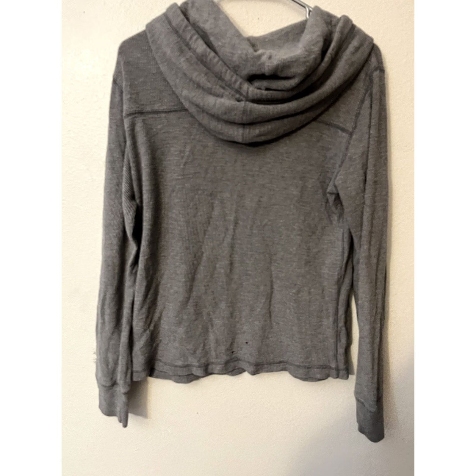 Aeropostale Aeropostale Thermal Waffle Knit Pullover Hoodie Size Small Dark Gray Solid Flaw Size US S / EU 44-46 / 1 - 3 Thumbnail