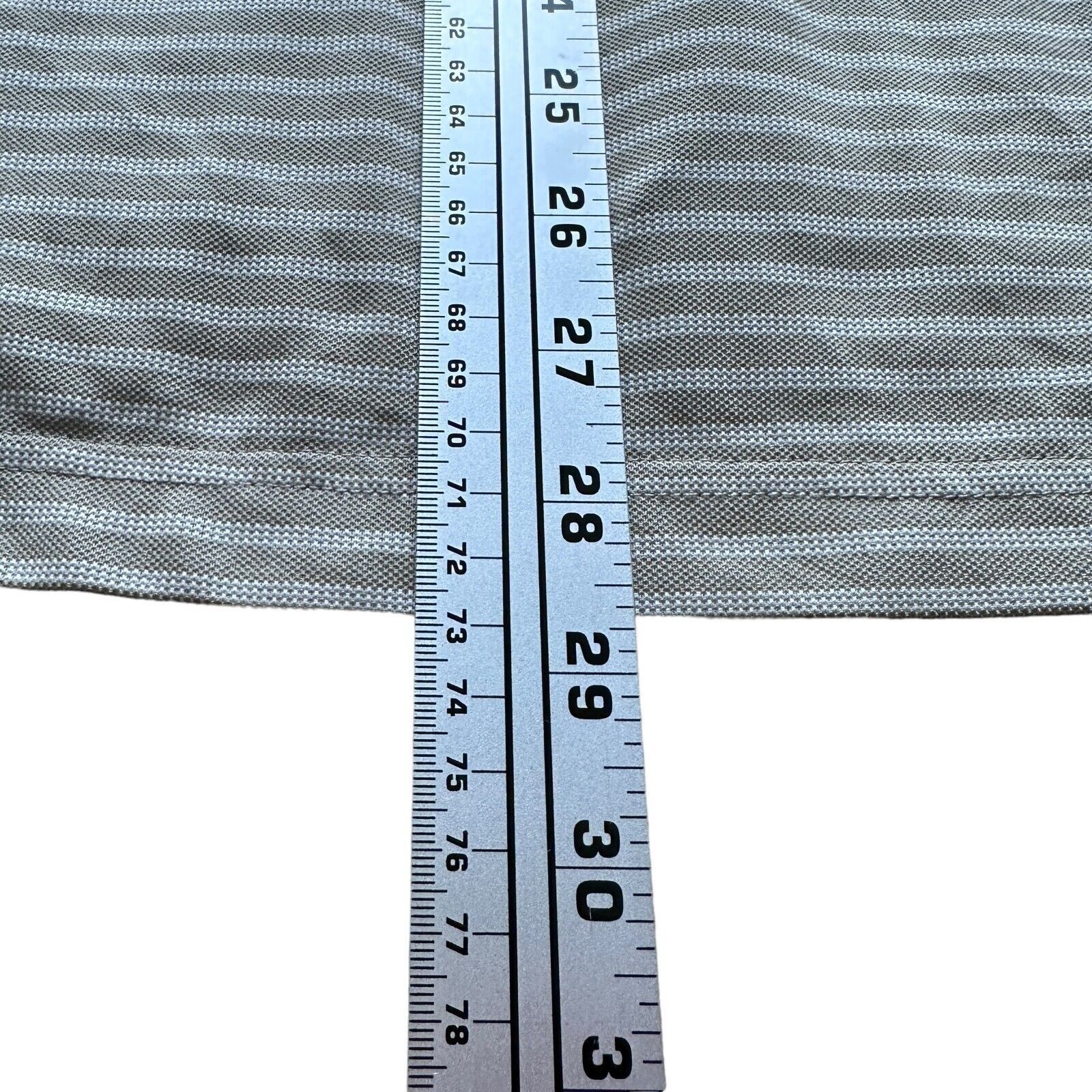 Greg Norman Greg Norman Golf Polo Shirt Men XL Beige Striped Polyester Size US XL / EU 56 / 4 - 8 Thumbnail