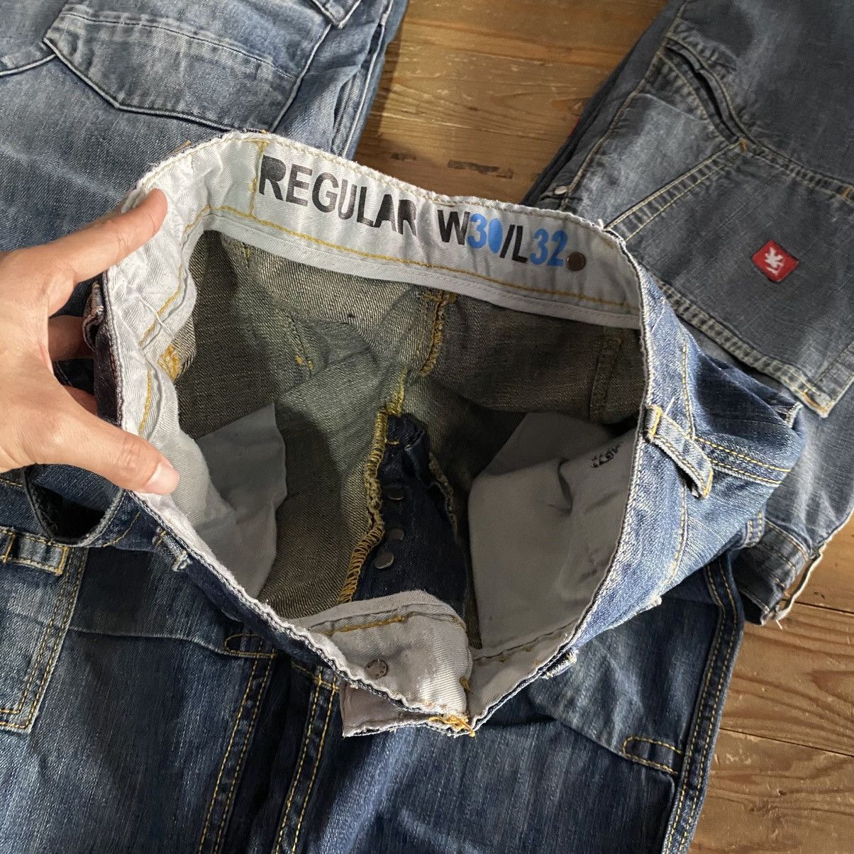 FCUK Vintage FCUK LOOSE CARPENTER Distressed Denim JEANS Size US 32 / EU 48 - 15 Thumbnail
