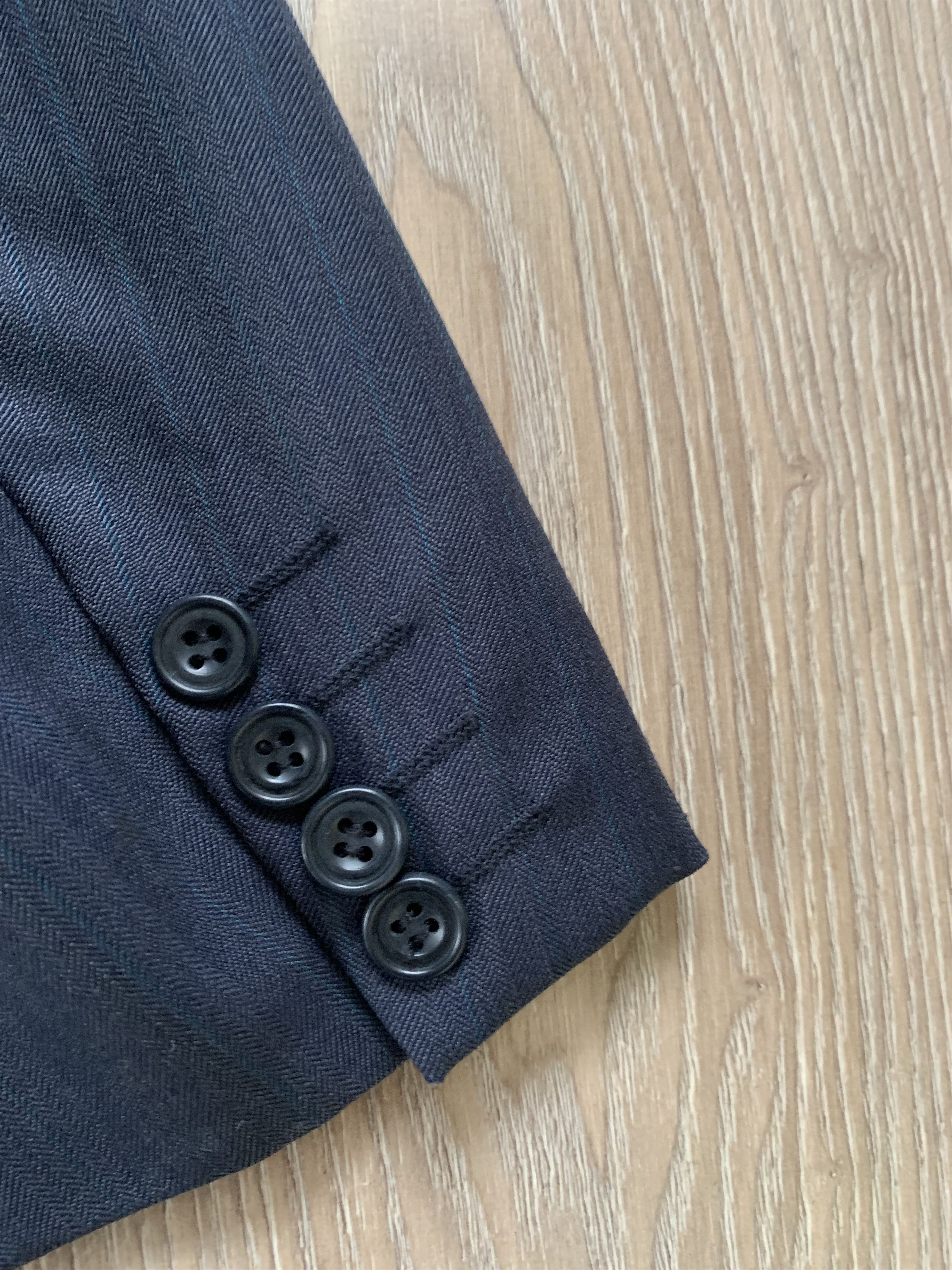 Christian Dior Monsieur Christian Dior Vintage Navy Blue Wool Stripe Blazer Size 42R - 7 Thumbnail