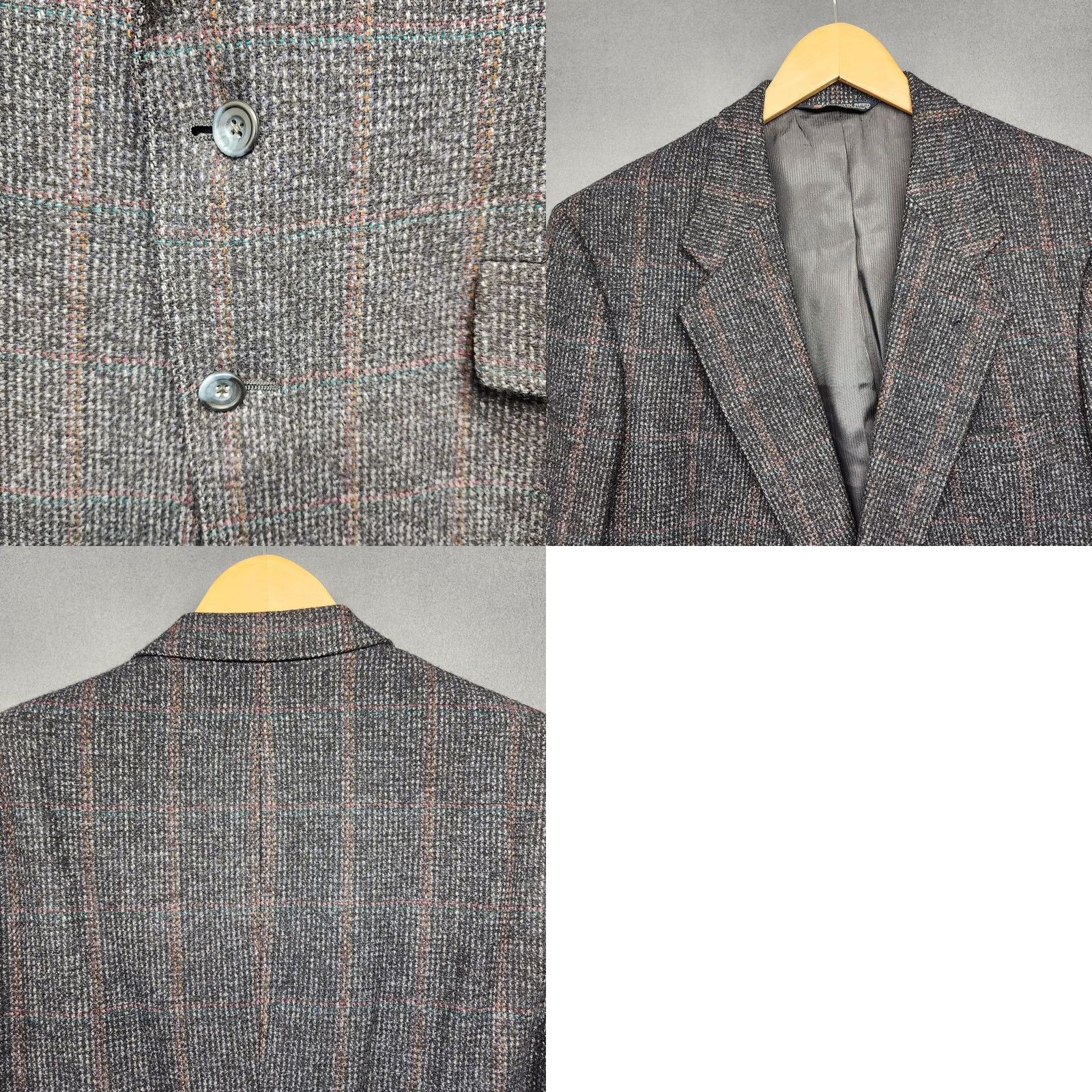 Austin Reed VINTAGE Austin Reed Mens 44R Blue Plaid Sport Coat Jacket Blazer Wool Classic Size 44R - 10 Thumbnail