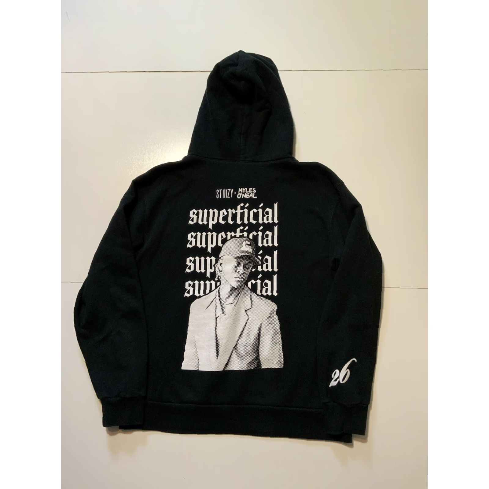 Vintage StiizyX Myles O’Neal 26 Birthday Party Superficial Heavyweight Black Hoodie L Mens Size US L / EU 52-54 / 3 - 3 Thumbnail