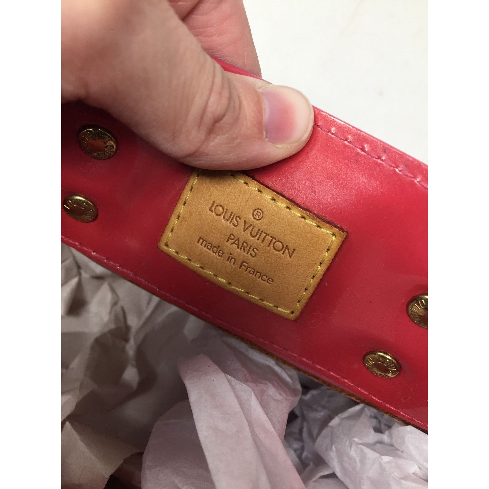 Louis Vuitton Louis Vuitton Monogram Vernis Reade PM Hand Bag - Red M91088 Size ONE SIZE - 7 Thumbnail
