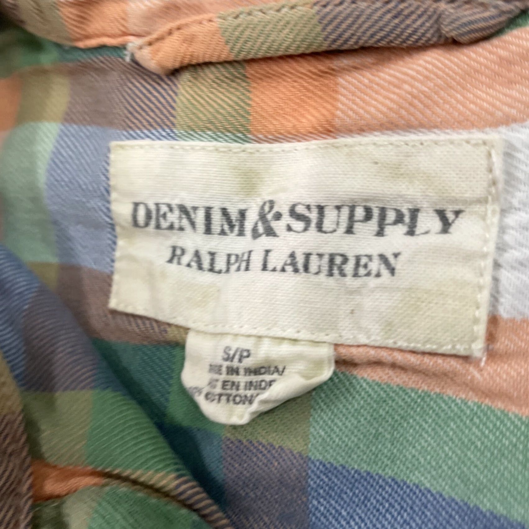 Ralph Lauren VINTAGE Ralph Lauren Denim & Supply Shirt Men S Y2k Bright Green Orange Plaid Madras Size US S / EU 44-46 / 1 - 6 Thumbnail