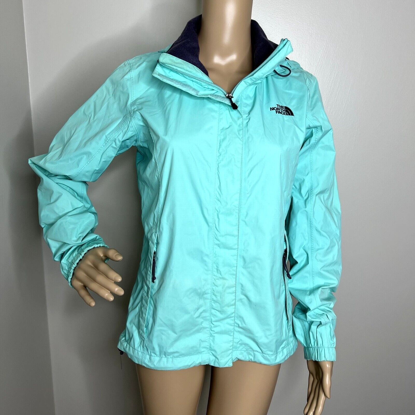 The North Face North Face Blue Full Zip Hooded Raincoat Jacket Size S / US 4 / IT 40 - 9 Thumbnail