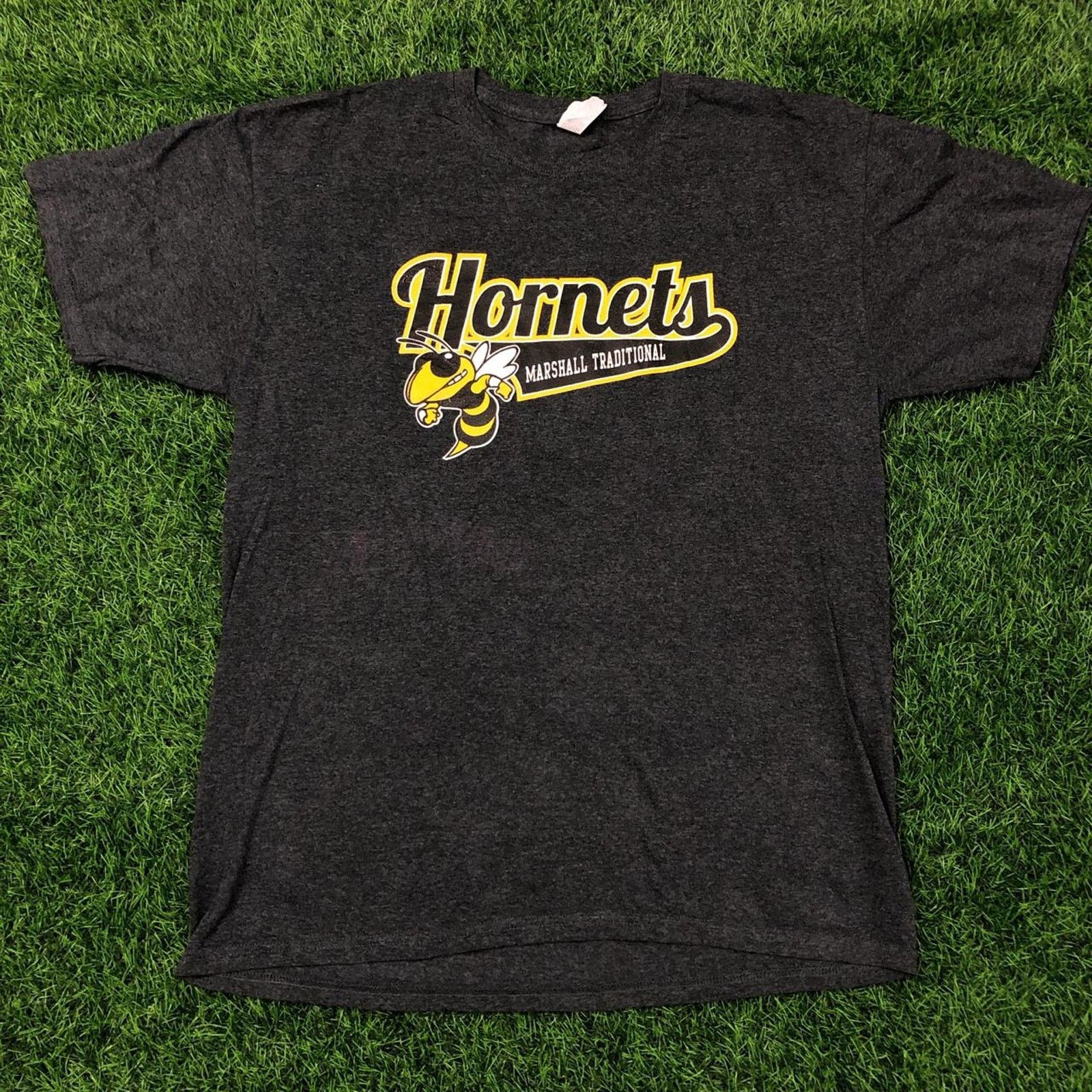 Jerzees Men’s Grey Hornets Marshall Traditional Graphic Tee Size US L / EU 52-54 / 3 - 1 Thumbnail