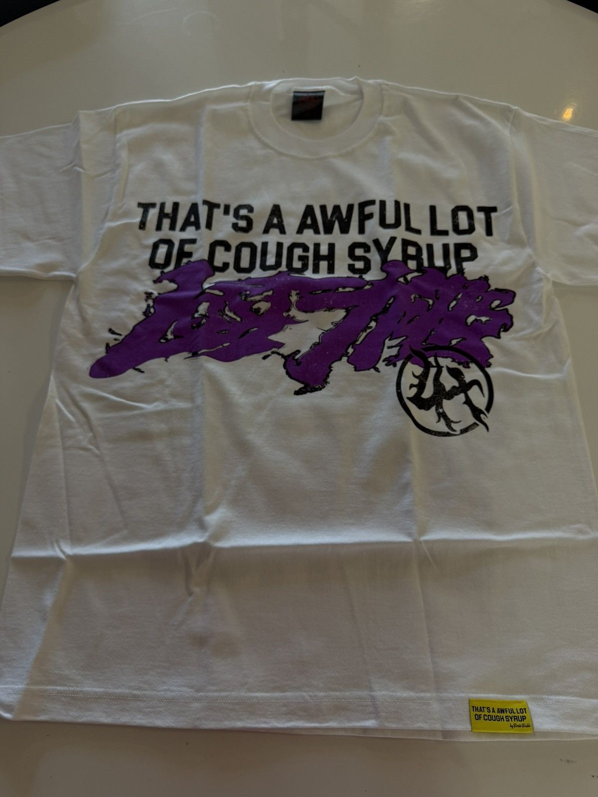 Awful Lot of Cough Syrup Lost Hills x Cough Syrup Spell Out Tee White Size US L / EU 52-54 / 3 - 2 Thumbnail