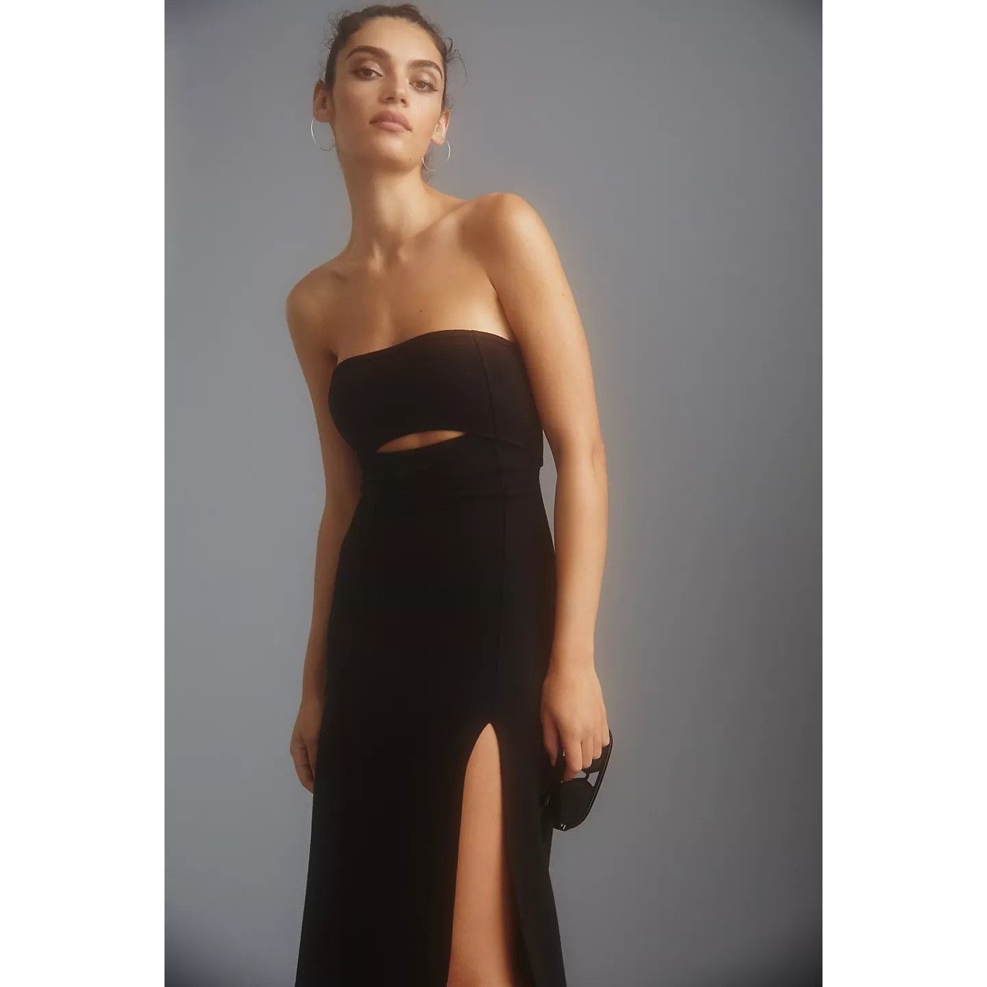 Anthropologie Anthropologie Maeve Ribbed Cutout Dress STRAPLESS $160 Black Size XL / US 12-14 / IT 48-50 - 2 Thumbnail