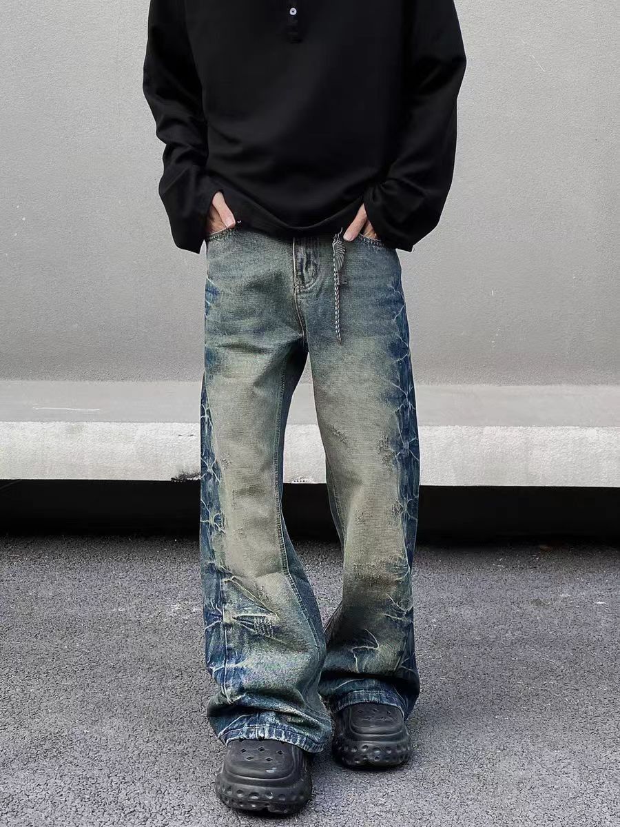 Designer × Jean × Vintage Street vintage washed and distressed baggy jeans Size US 34 / EU 50 - 4 Thumbnail