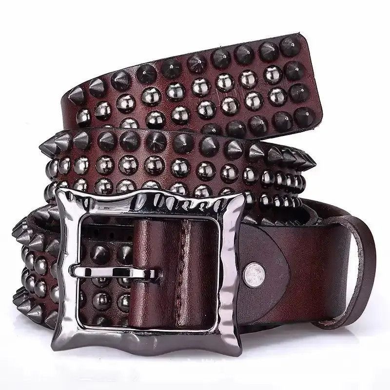 Japanese Brand Men Spike Rivet Studded Belt Size ONE SIZE - 3 Thumbnail