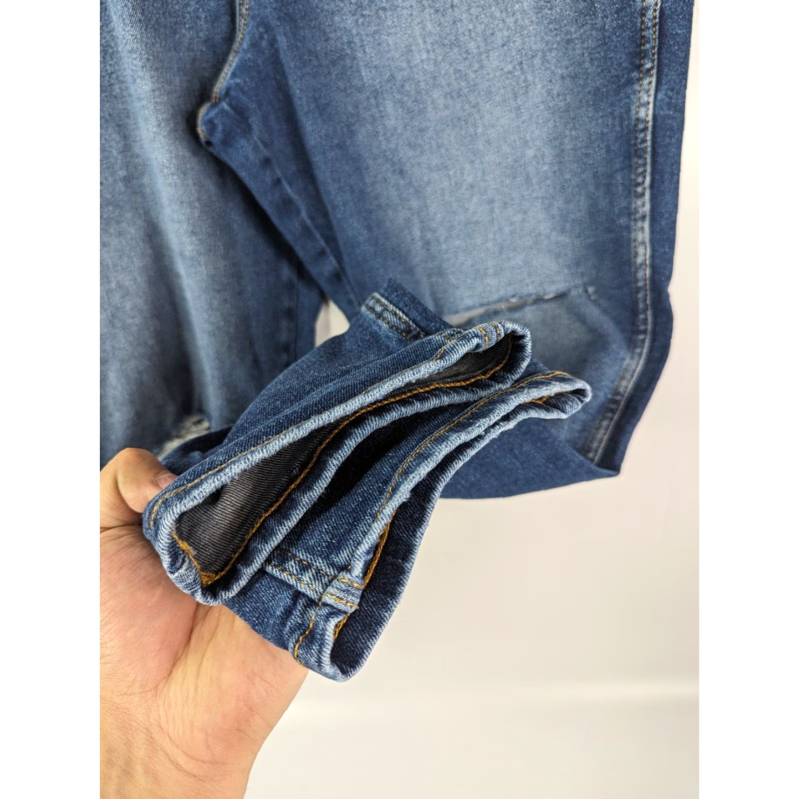 Vintage Arizona Jeans Mom Jeans Size 15 Highest Rise Blue Distressed Dark Denim NWT Size 36" / US 14 / IT 50 - 5 Thumbnail
