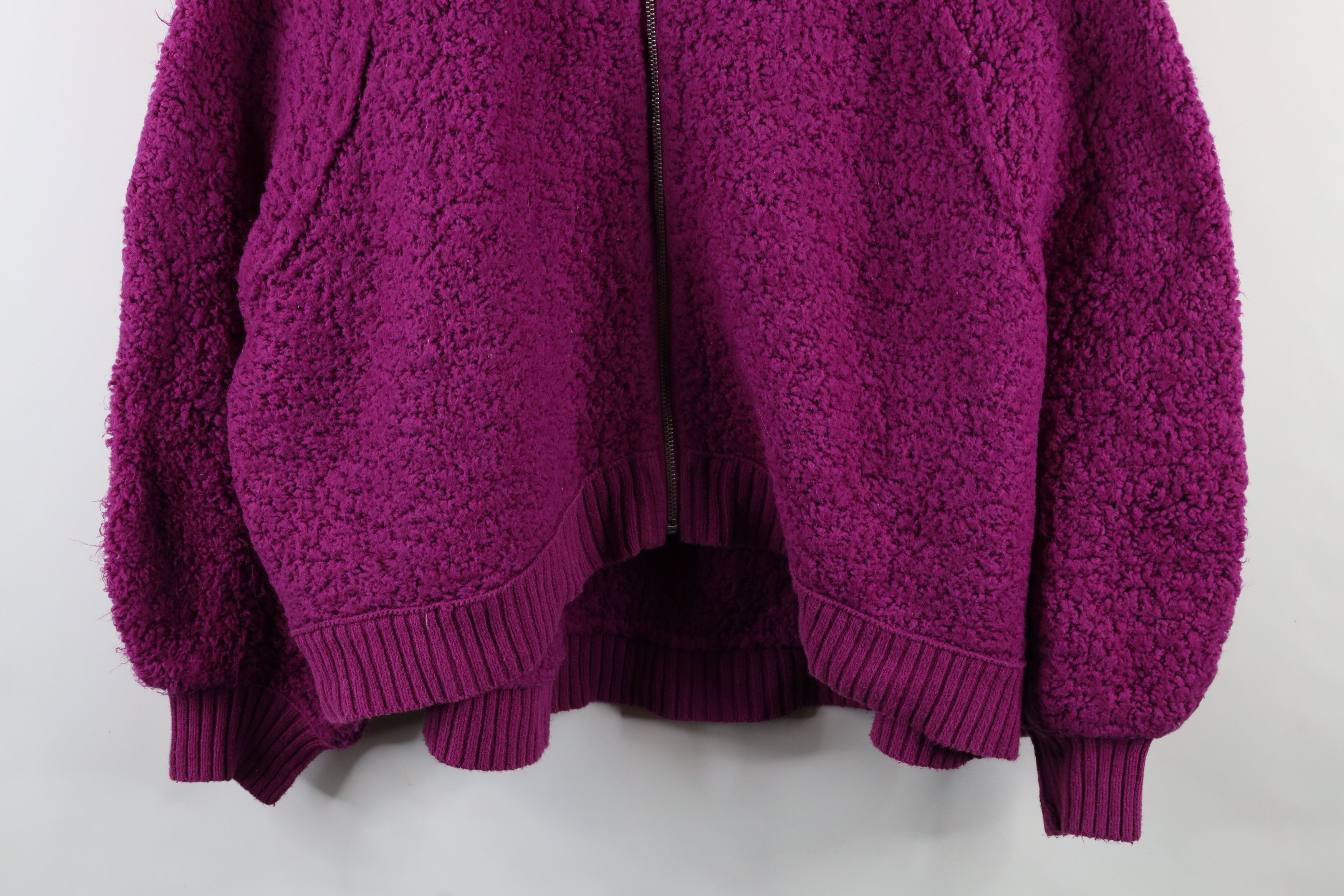 Free People × Vintage Free People Oversized Baggy Cropped Full Zip Hoodie Pink Size L / US 10 / IT 46 - 3 Thumbnail