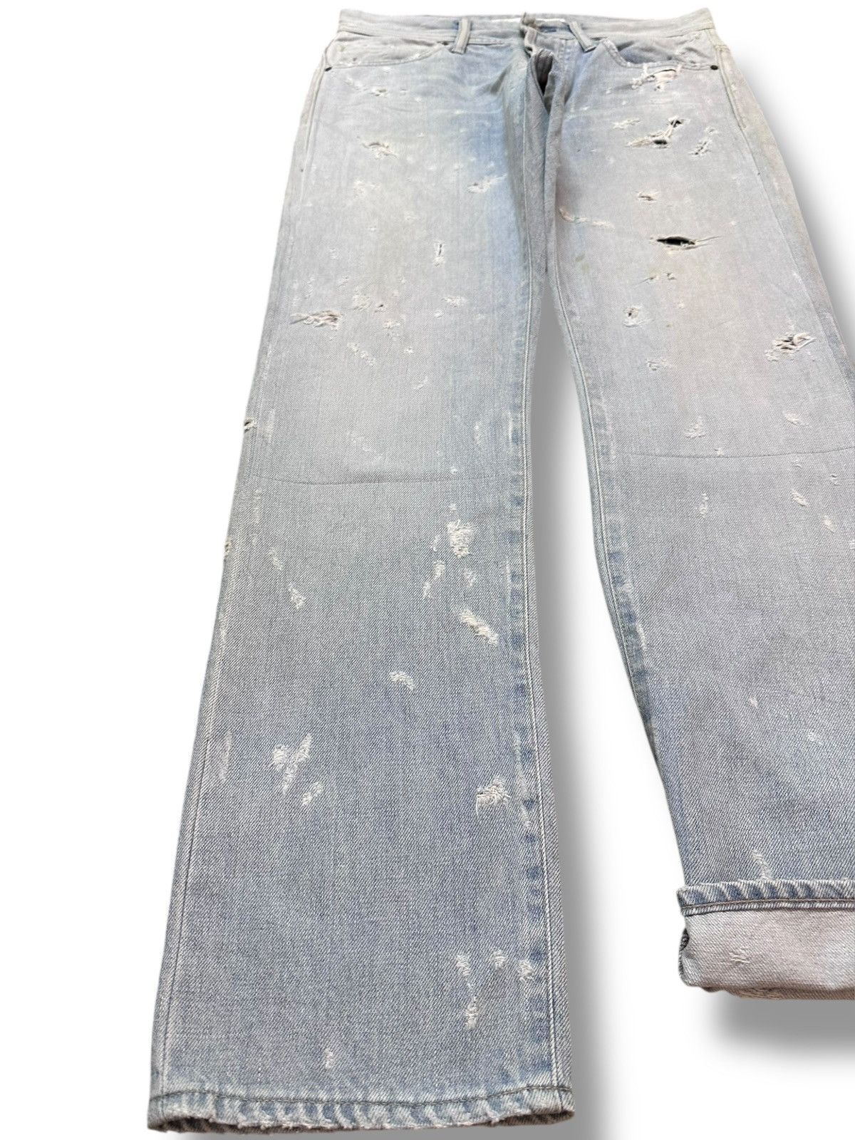 KOJIMA GENES Vintage e Faded Selvedge Ripped Grunge Distressed Denim Size US 32 / EU 48 - 3 Thumbnail