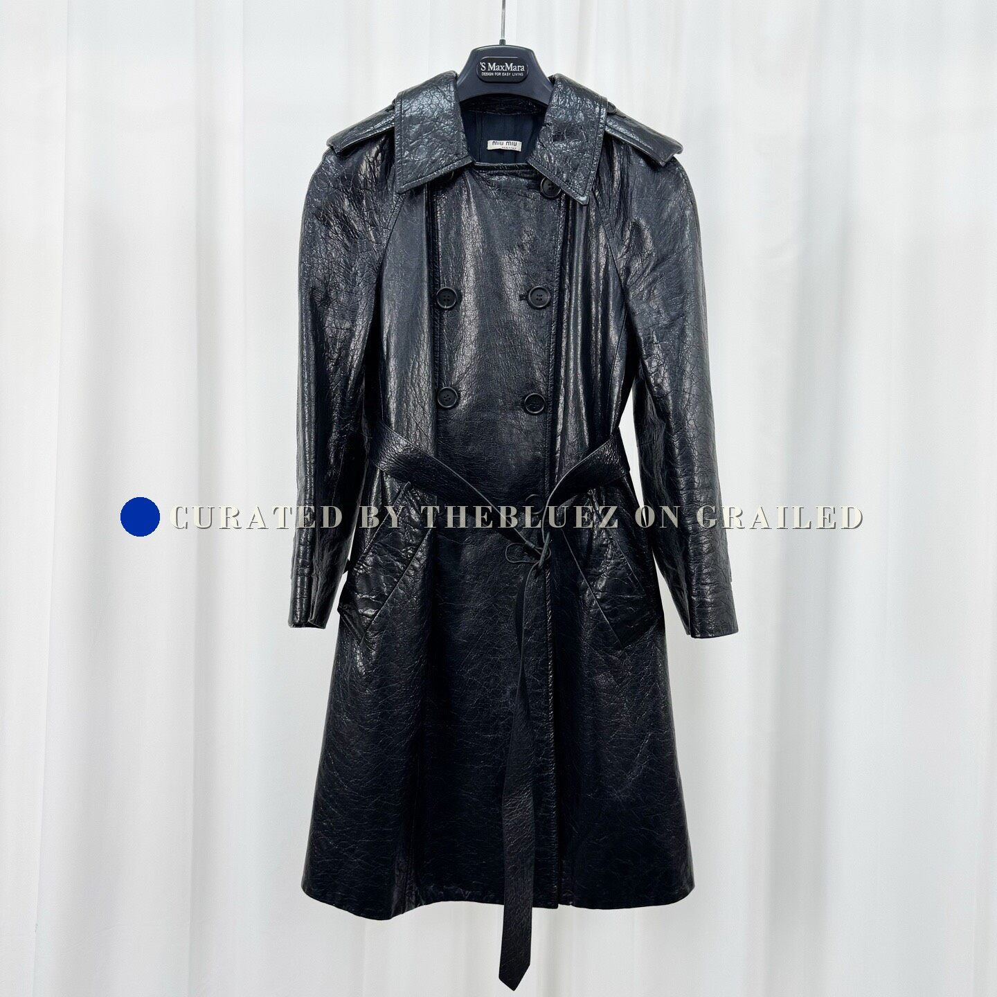 Miu Miu Miu Miu Black Double-Breasted Trench Coat Size S / US 4 / IT 40 - 1 Thumbnail