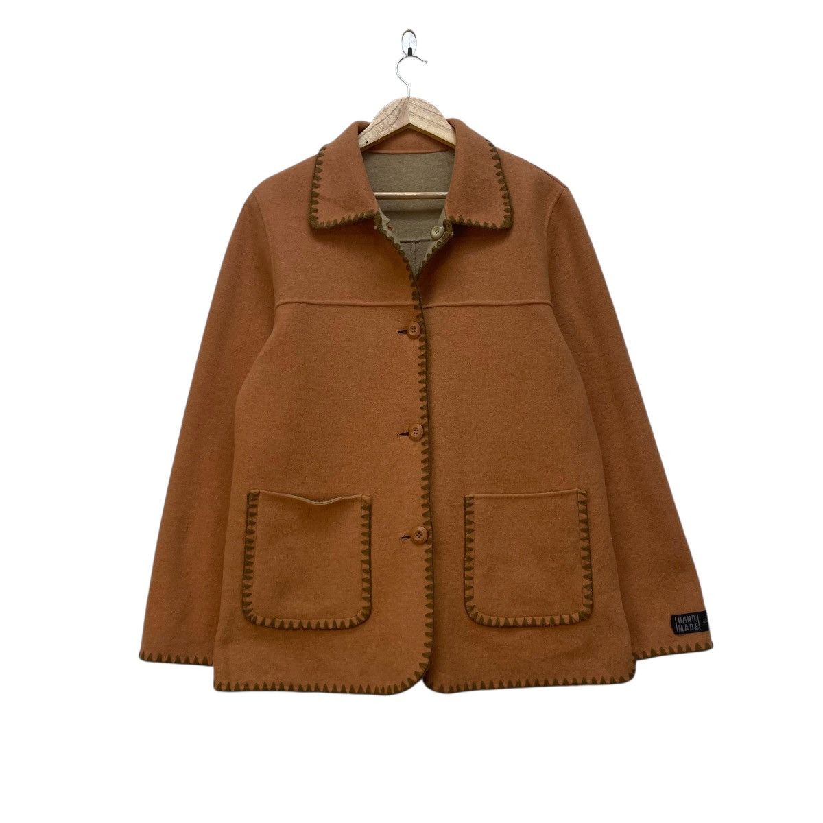 Japanese Brand 🔥Vintage Reversible Hand Made Wool Jacket Size M / US 6-8 / IT 42-44 - 2 Thumbnail