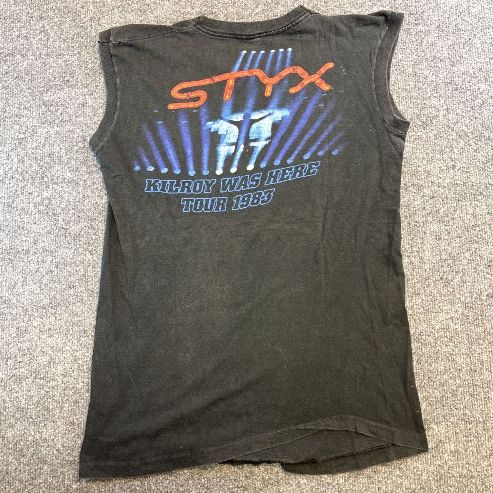 Vintage VINTAGE STYX Concert Tour Shirt Kilroy Was Here 1983 Black T Shirt L 100% Cotton Size US L / EU 52-54 / 3 - 6 Thumbnail