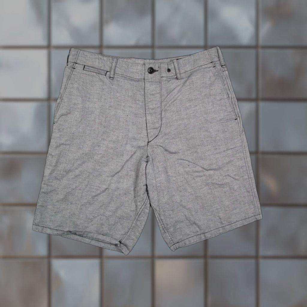 Rag & Bone Rag & Bone Shorts Mens 31 Gray Linen Blend Button Fly 9" Casual Resort Golf Walk Comfortable Pockets Flat Front Cotton Linen Gray 90s? Size US 31 - 1 Thumbnail