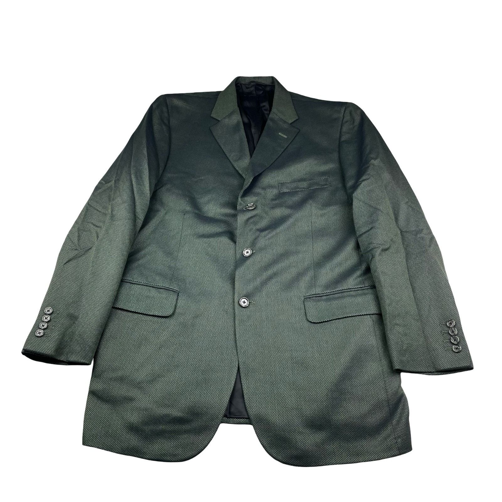 Holland & Sherry Holland & Sherry Men's Bespoke 3-Button Blazer Green Iridesc Size 44L - 2 Thumbnail
