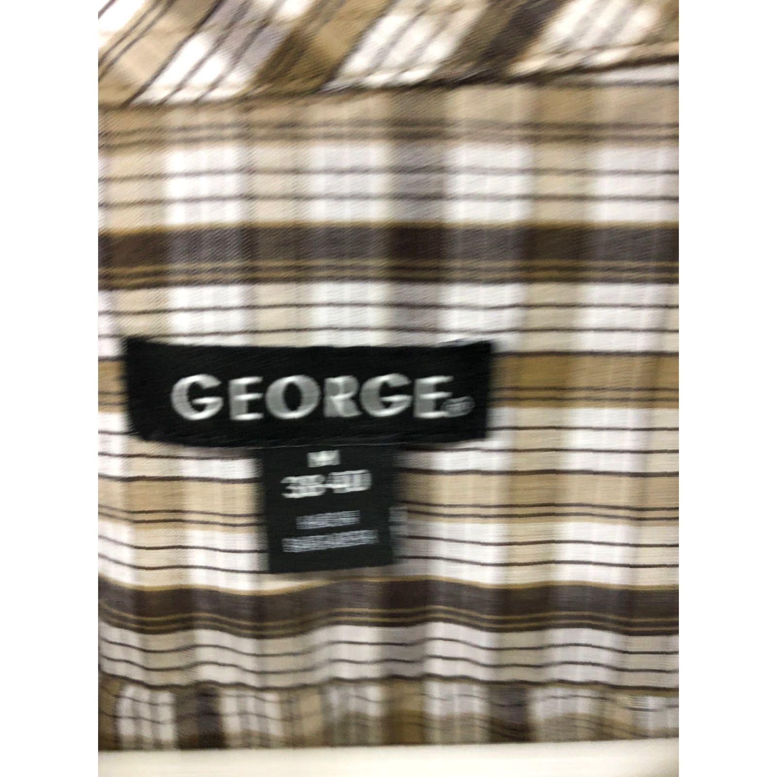 George George Shirt Mens M Brown Plaid Short Sleeve Button-Down Collar Shirt Size US M / EU 48-50 / 2 - 4 Thumbnail