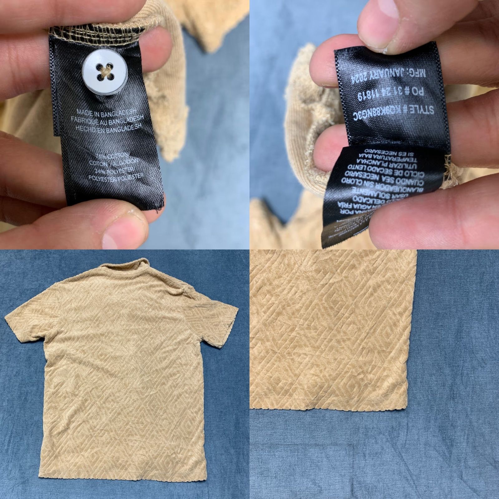 Kenneth Cole Kenneth Cole Shirt Men Small Beige Textured Camp Collar Streetwear Casual Travel Size US S / EU 44-46 / 1 - 8 Thumbnail