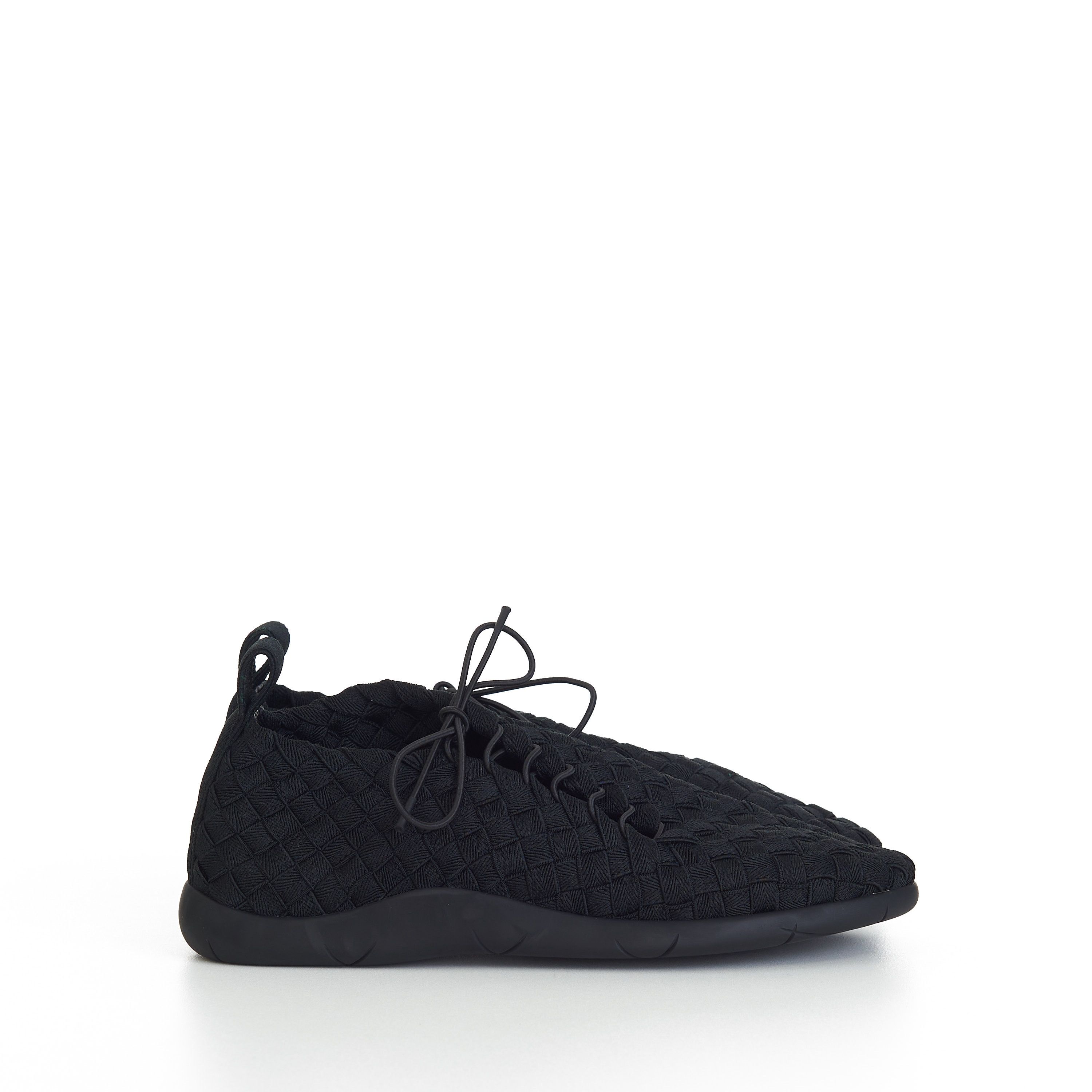 Bottega Veneta "Plat" Lace-up Sneakers In Black Intrecciato Elastic Size US 6 / EU 39 - 2 Thumbnail