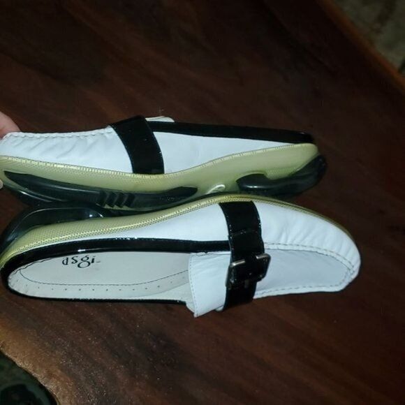Vintage ASGI White & Black Leather Sz. 7 Mule Loafer Size US 7 / IT 37 - 4 Thumbnail
