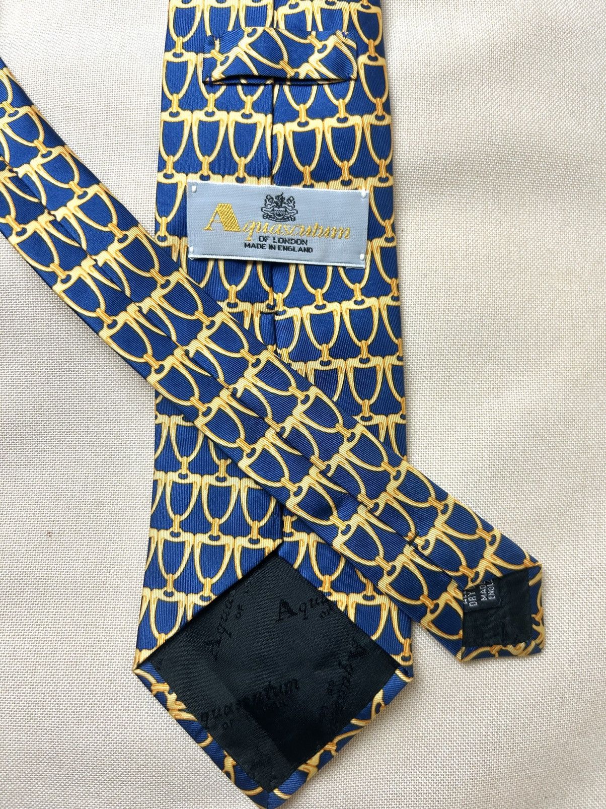 Aquascutum Aquascutum blue navy chins equestrian Silk Mens Tie Size ONE SIZE - 4 Thumbnail
