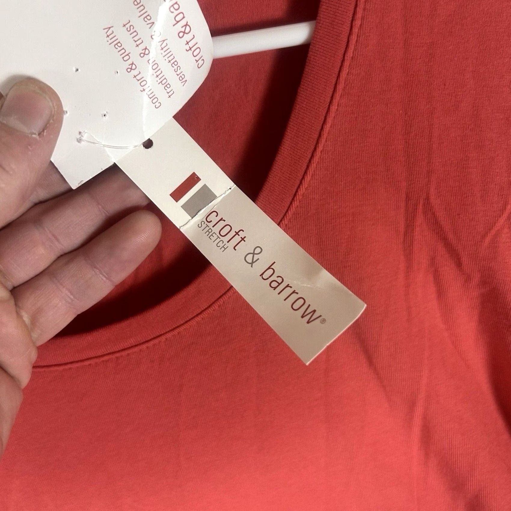 Croft & Barrow Croft & Barrow Womens XL T-Shirt Long Sleeve Solid Stretch NWT Orange Size XL / US 12-14 / IT 48-50 - 3 Thumbnail