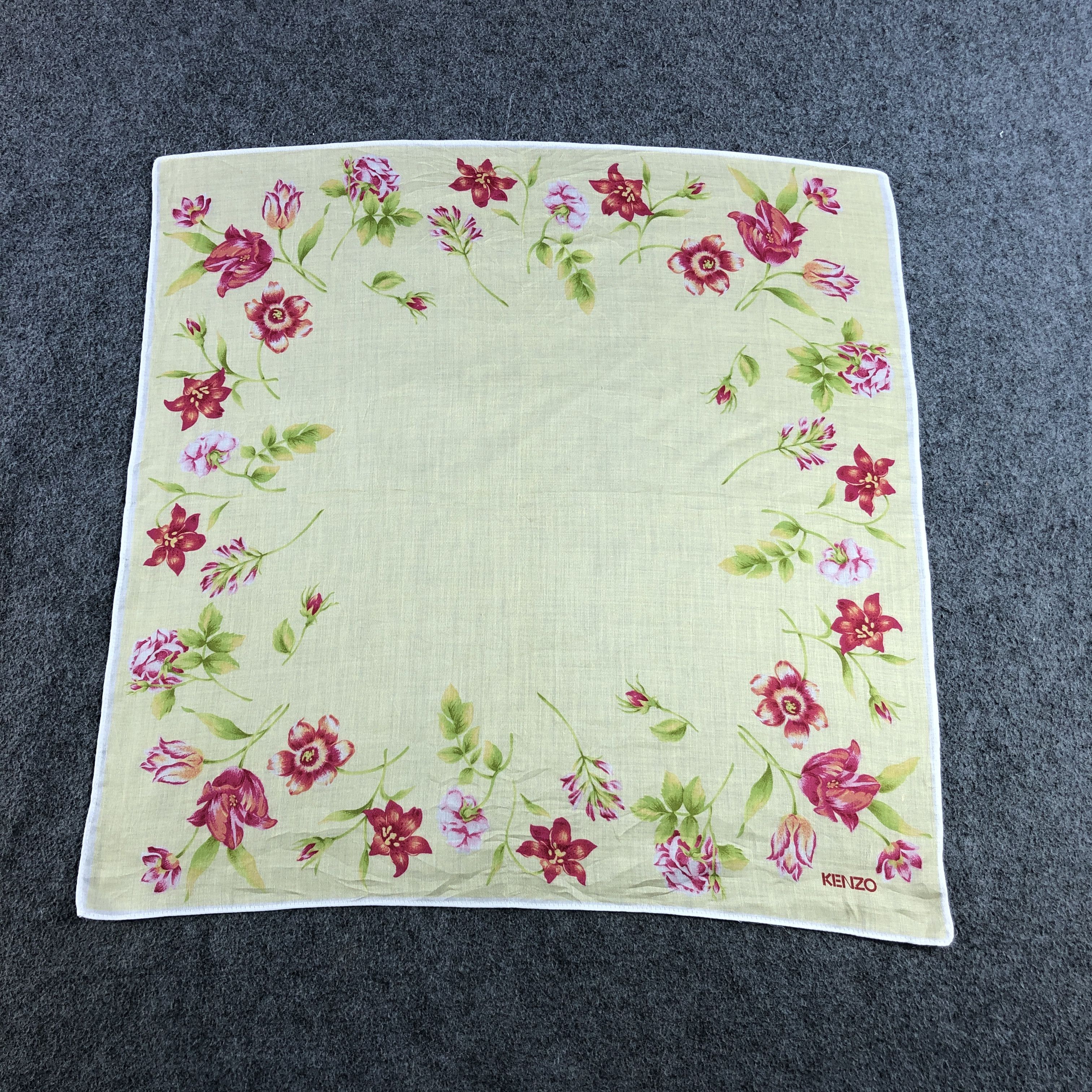 Kenzo × Vintage Kenzo Floral Handkerchief Neckerchief Bandana H2425 Size ONE SIZE - 2 Thumbnail