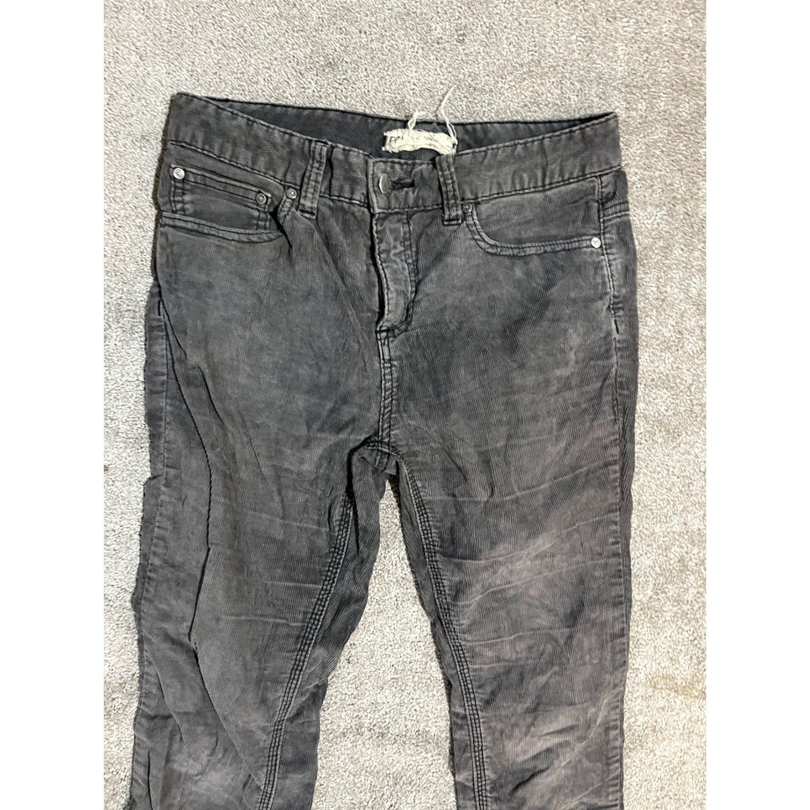 Free People VINTAGE Free People Black Corduroy Skinny Pants Womens 26 X 30 Boho Retro Stretch Inseam 31 Fall Winter Size 26" / US 2 / IT 38 - 4 Thumbnail