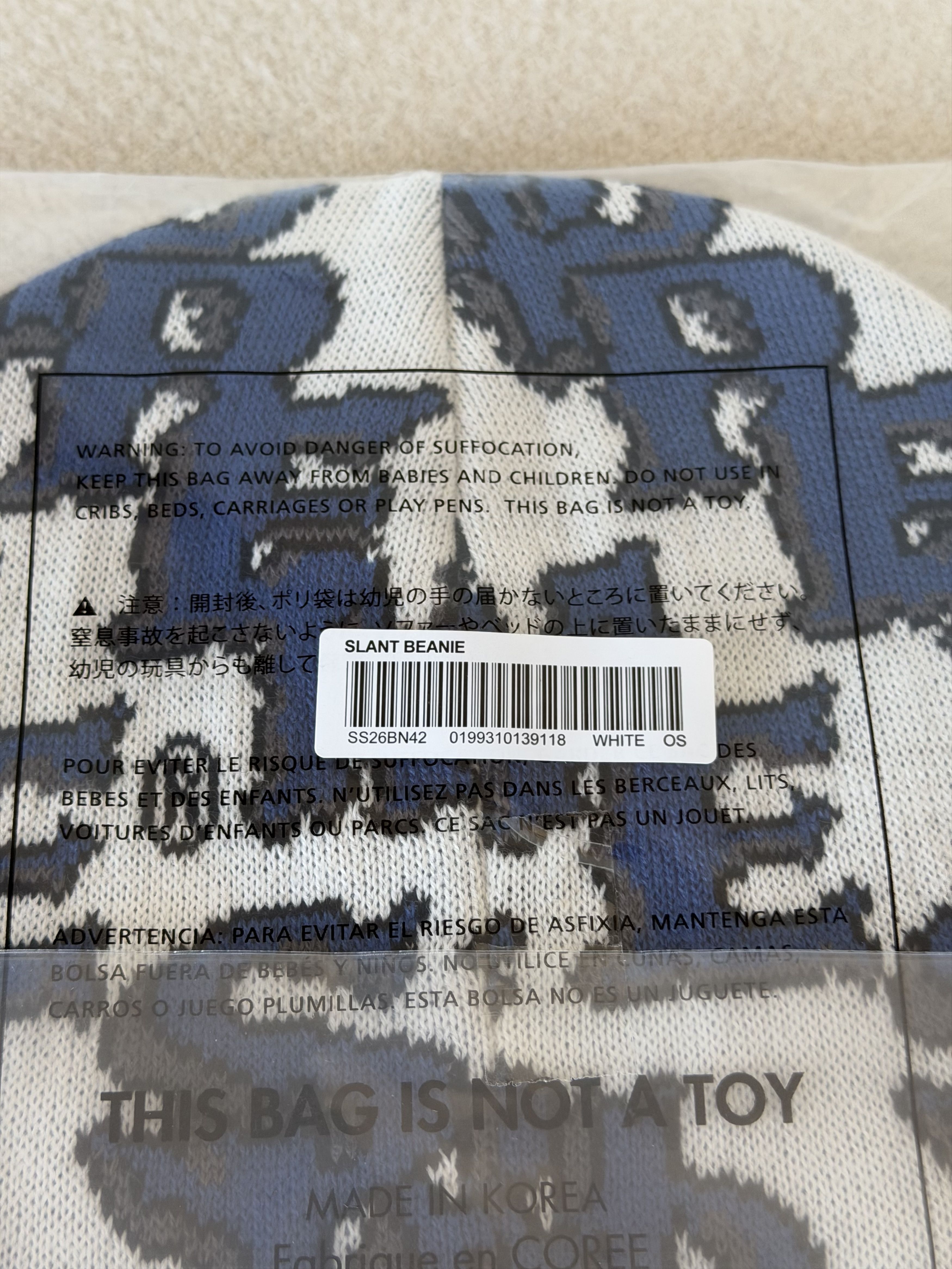 Supreme Supreme Slanted Gothic Outline Beanie in Blue Size ONE SIZE - 3 Thumbnail