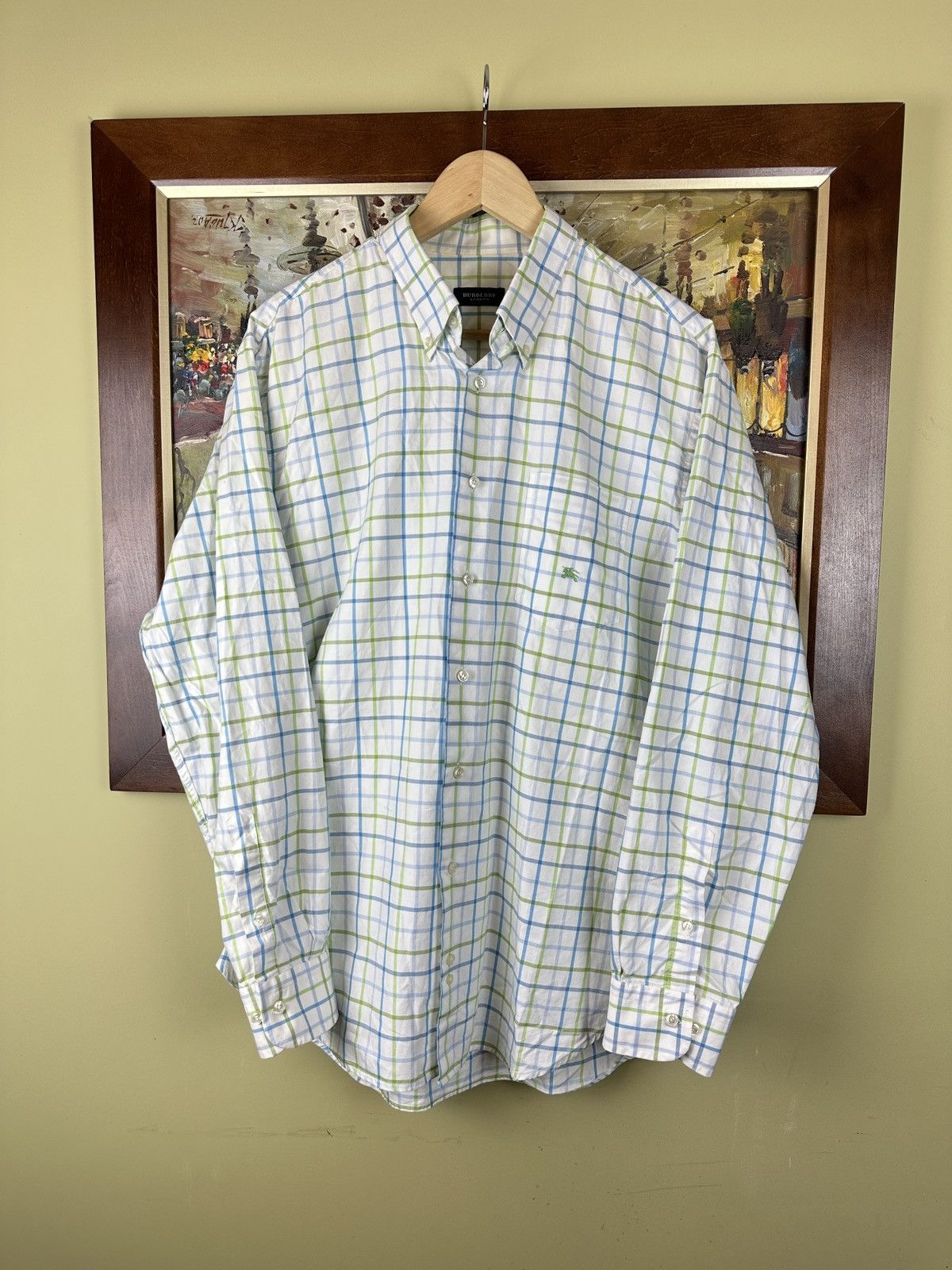 Burberry × Vintage Vintage Burberry white checkerboard button up shirt Size US XL / EU 56 / 4 - 5 Thumbnail