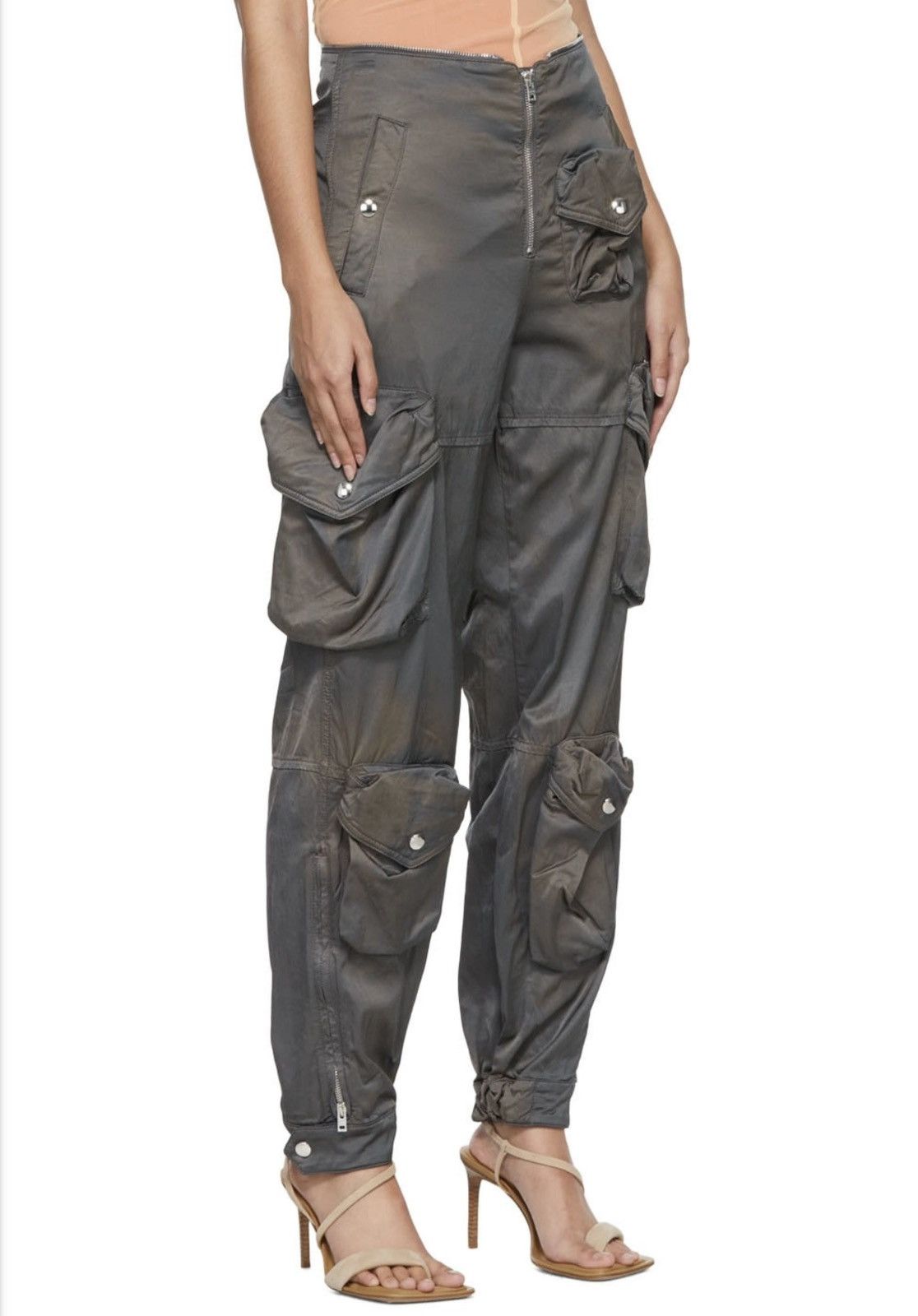 Acne Studios EUC Acne Studios Dusty Grey Satin Cargo Pants Size 28" / US 6 / IT 42 - 16 Thumbnail