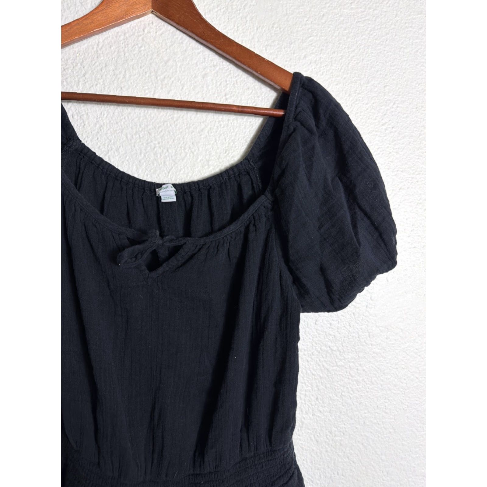Vintage Aerie Romper Women Medium Black Tie Neck Womens Size 32" / US 10 / IT 46 - 3 Thumbnail