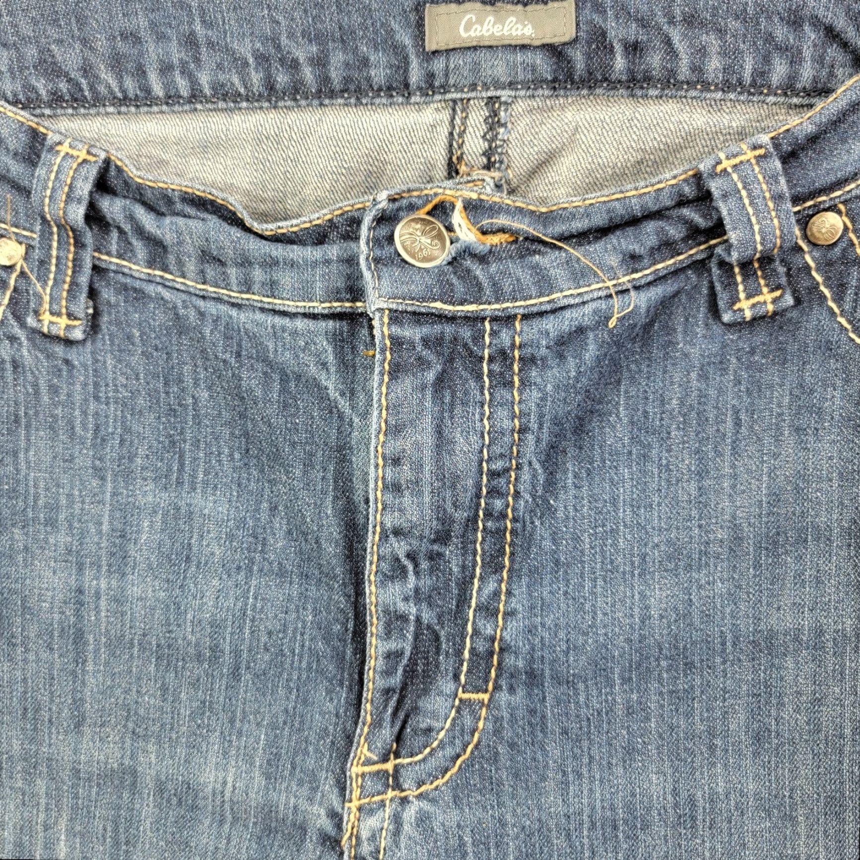 Vintage Cabela's Capris Denim Pants 14 Reg Women's Casual Cotton Denim Capri Pants Blue 21 in Inseam XS? Size 36" / US 14 / IT 50 - 5 Thumbnail