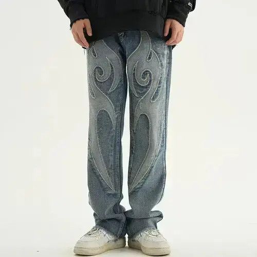 Other Embroidery Casual Denim Pants Men Size US 27 - 3 Thumbnail