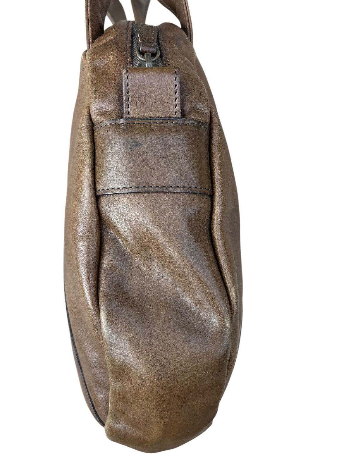 Leather Vintage B. Stuff Japan Distress Patina Leather Round Bag Size ONE SIZE - 12 Thumbnail