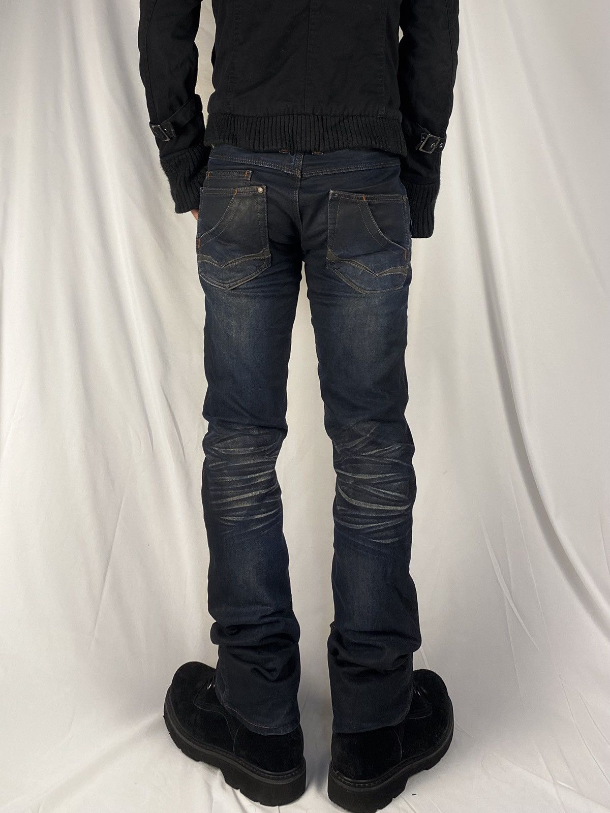 If Six Was Nine Rare 🔥 Nicole Club for Men Waxed Mud Wash Flared Denim Jeans Size US 30 / EU 46 - 4 Thumbnail