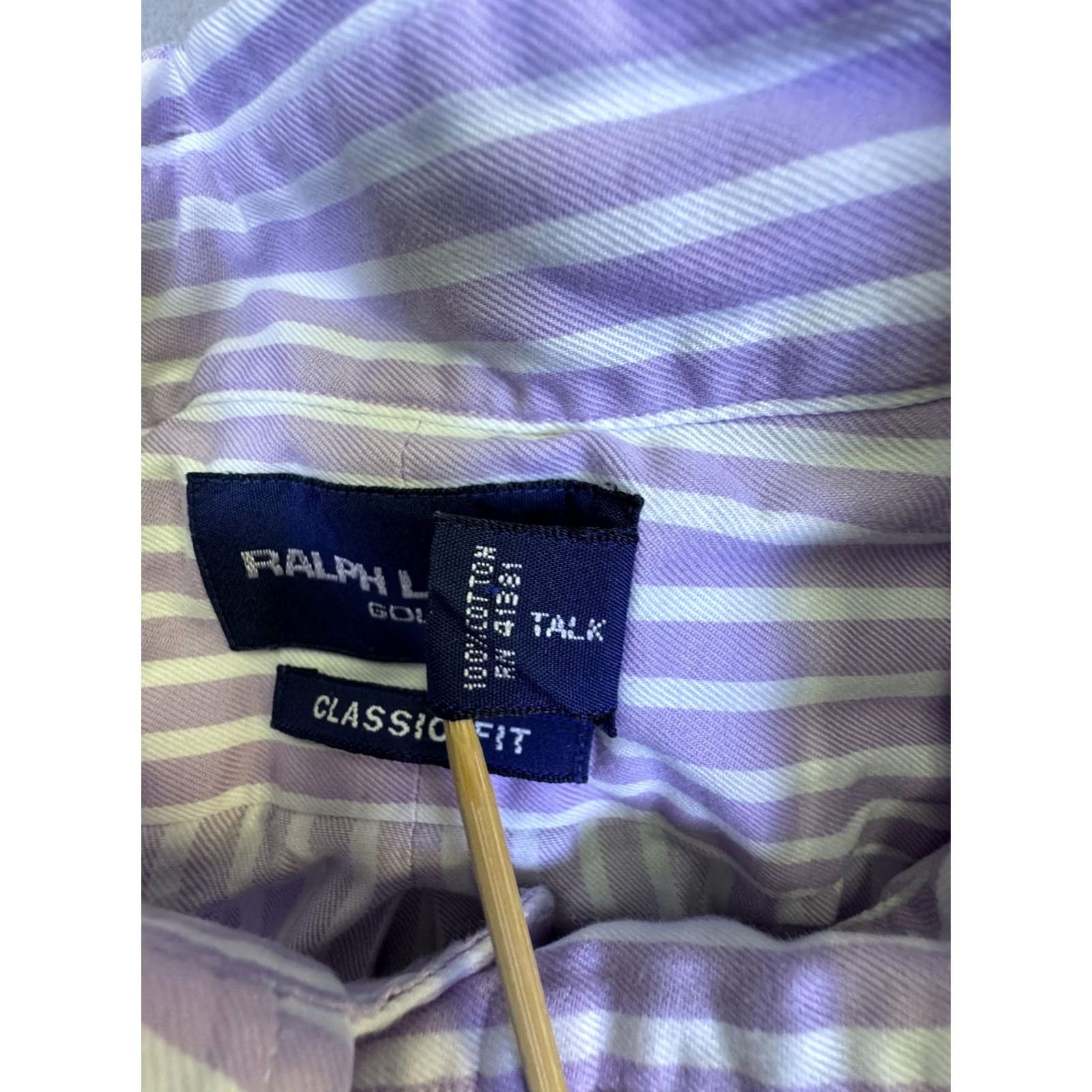 Ralph Lauren Ralph Lauren Golf Shirt Mens Medium Purple Stripe Button Down Long Sleeve Size US M / EU 48-50 / 2 - 7 Thumbnail
