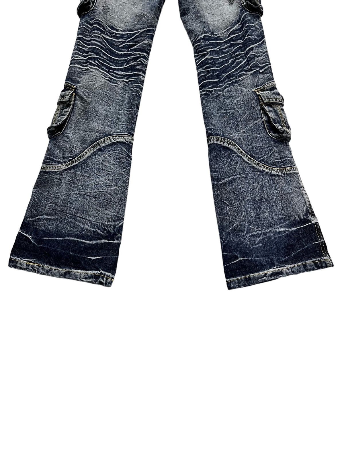 LOWBOX 🔥LOWBOX Distressed Whiskered Multipocket Punk Flare Denim Size US 29 - 12 Thumbnail