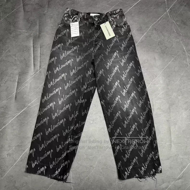 Balenciaga Balenciaga Cursive letter logo barrage printed denim long Size 25" / US 0 / IT 36 - 1 Thumbnail