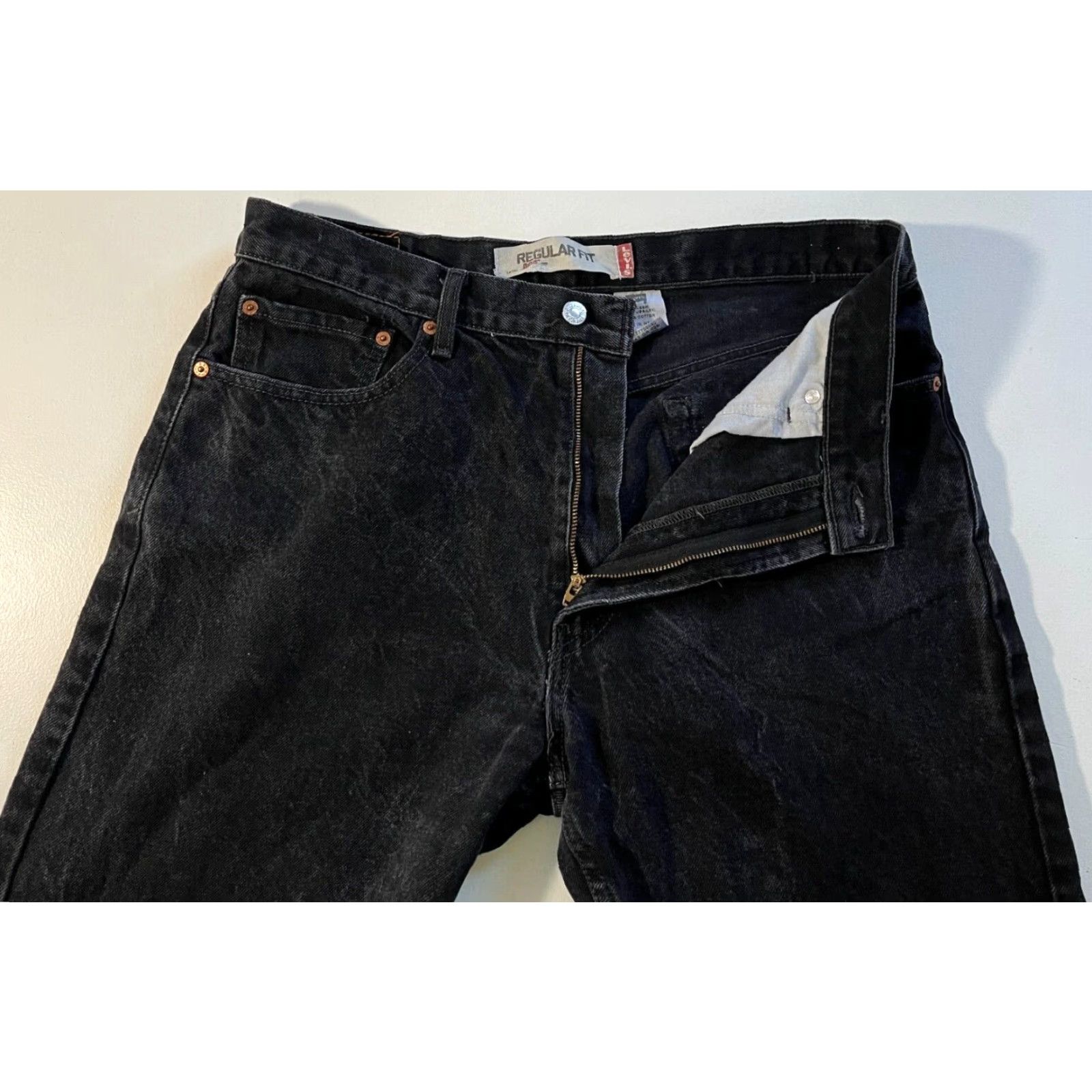 Levi's VINTAGE Levi's 505 Jeans Men's Regular Fit Straight Black 33x31 90s USA Levi's 505 Straight Mens Jeans Size US 33 - 6 Thumbnail